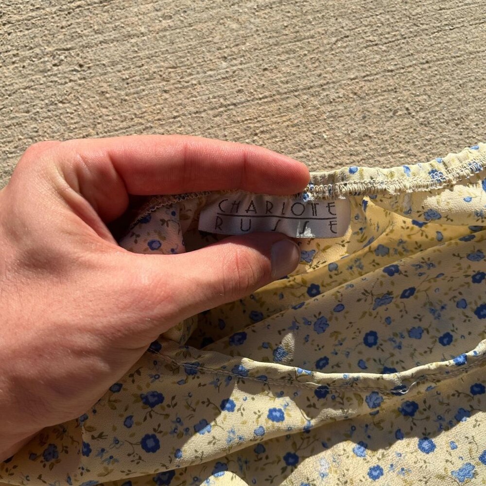 Charlotte Russe Women's Yellow and Blue Skirt